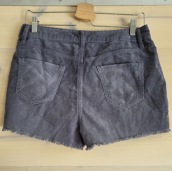 Mossimo High Waist Corduroy Cut -Off Shorts size 8 NWOT Slate Gray - Picture 2 of 5